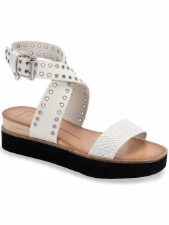 Dolce Vita Panko Stud Womens Leather Embossed Platform Sandals