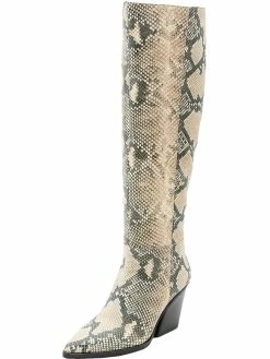 Dolce Vita Isobel Womens Leather Snake Print Knee-High Boots