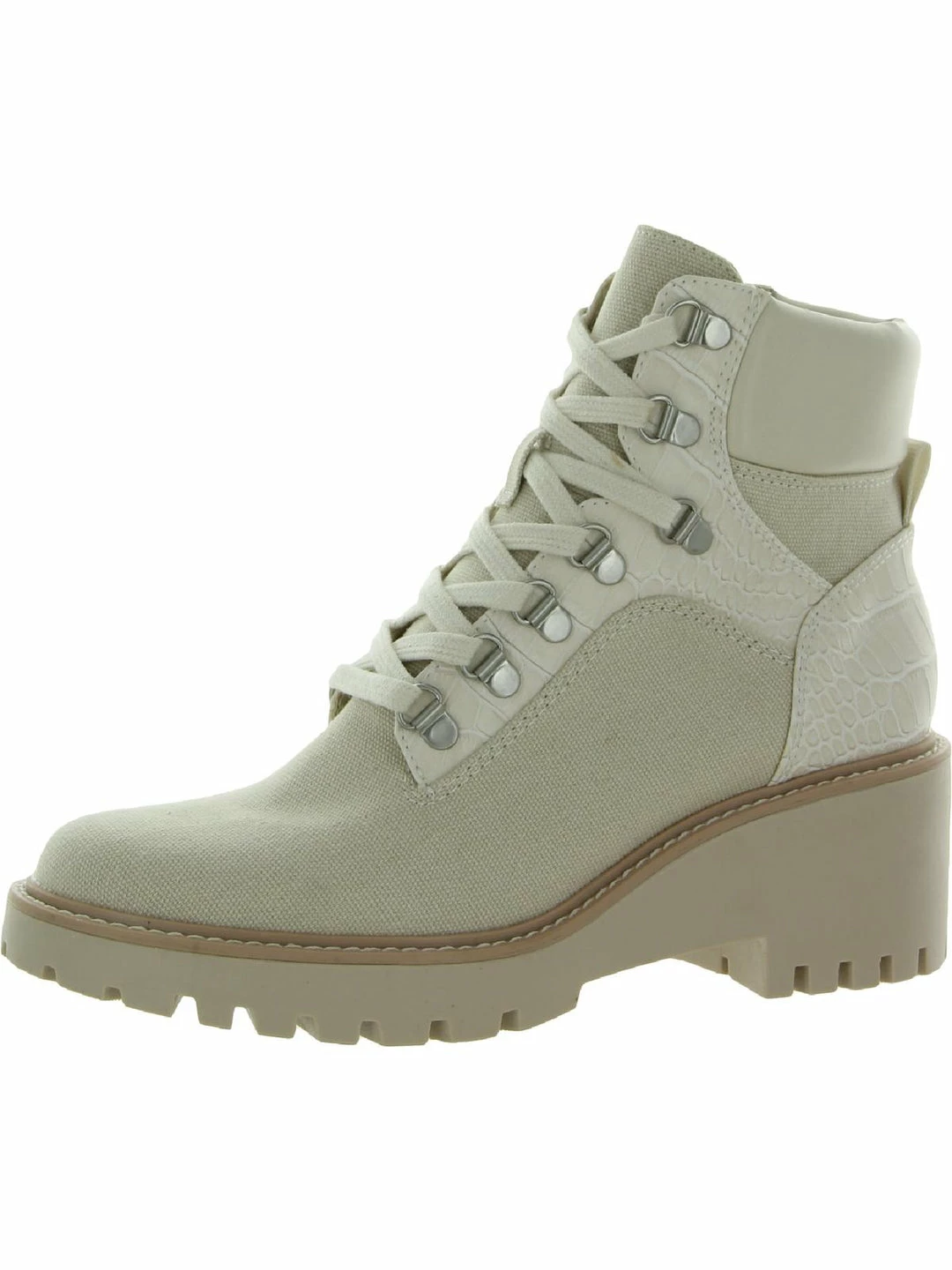Dolce Vita Harly Womens Canvas Embossed Combat & Lace-up Boots 3 Dolce Vita Harly Womens Canvas Embossed Combat & Lace-up Boots