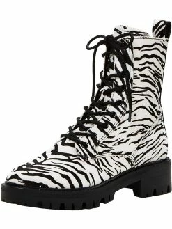 Dolce Vita Gregor Womens Calf Hair Mid Calf Lace-Up Boot