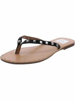 Dolce Vita Jociah Womens Faux Leather Slip On Flat Sandals