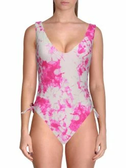 Dolce Vita Womens Side Tie Tassel One-Piece Swimsuit