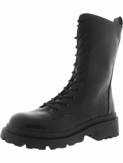 Dolce Vita Bastyr Womens Faux Leather Lugged Sole Mid-Calf Boots