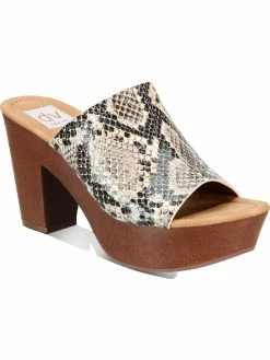 Dolce Vita Henna Womens Leather Snake Print Platforms