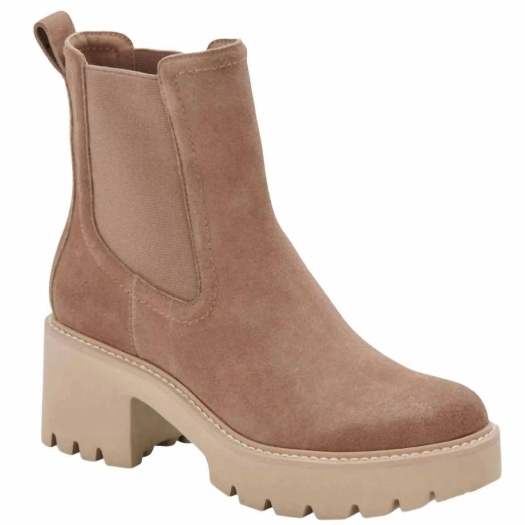 Dolce Vita Hawk H2O Suede Bootie in Mushroom for women 4 Dolce Vita Hawk H2O Suede Bootie in Mushroom for women - Image 2